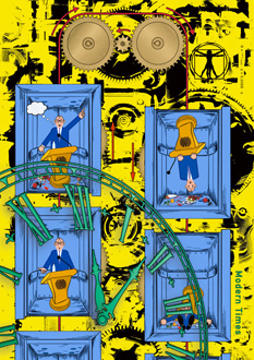 Collage: Friedrich Merz: 'Modern Times'